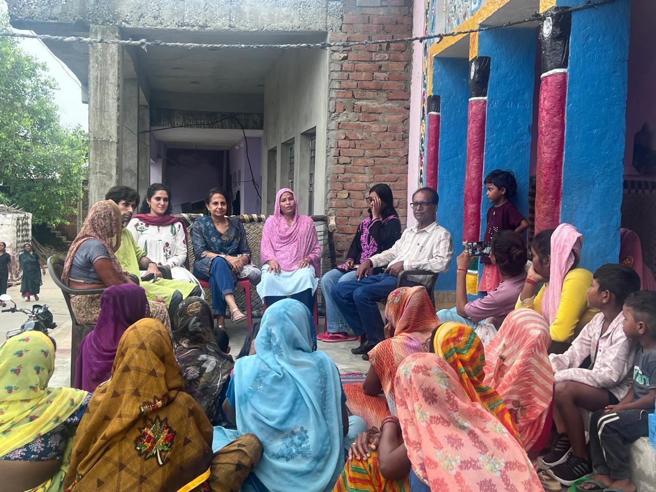 A community session with village women during the field immersion in Dholpur